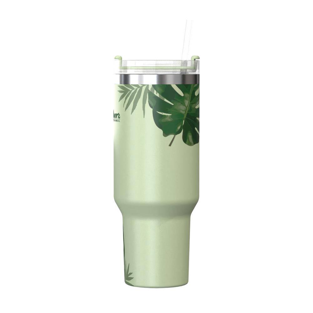 40 oz. Double-Walled Insulated Tropical Green Stainless Steel Tumbler - Hercitys