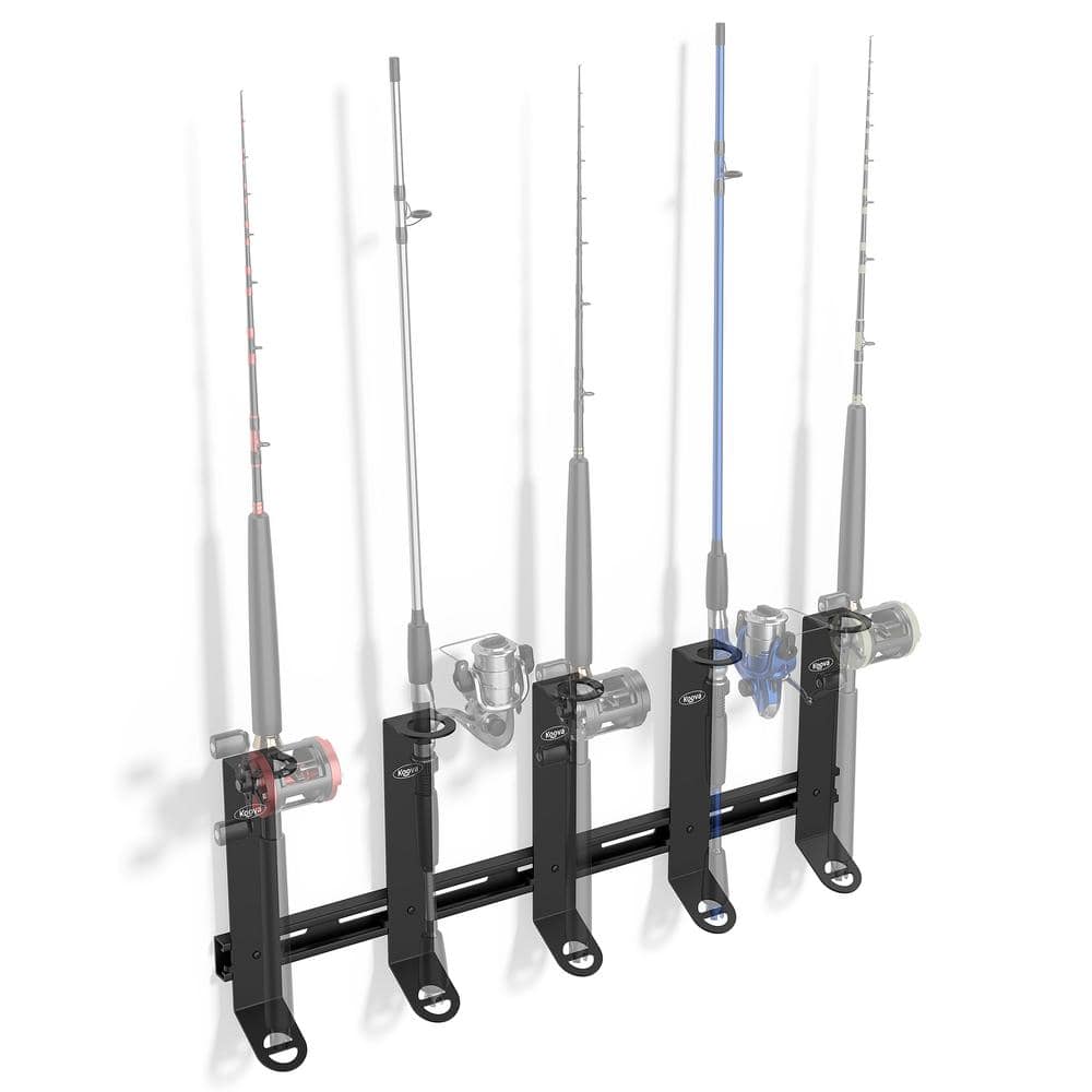 500 lbs 5 Spinning Adjustable Fishing Pole Wall Mounted Racks - Hercitys