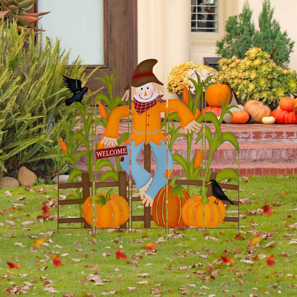 41.5 in. H Fall Metal Scarecrow and Corns Combo Yard Stake - Hercitys