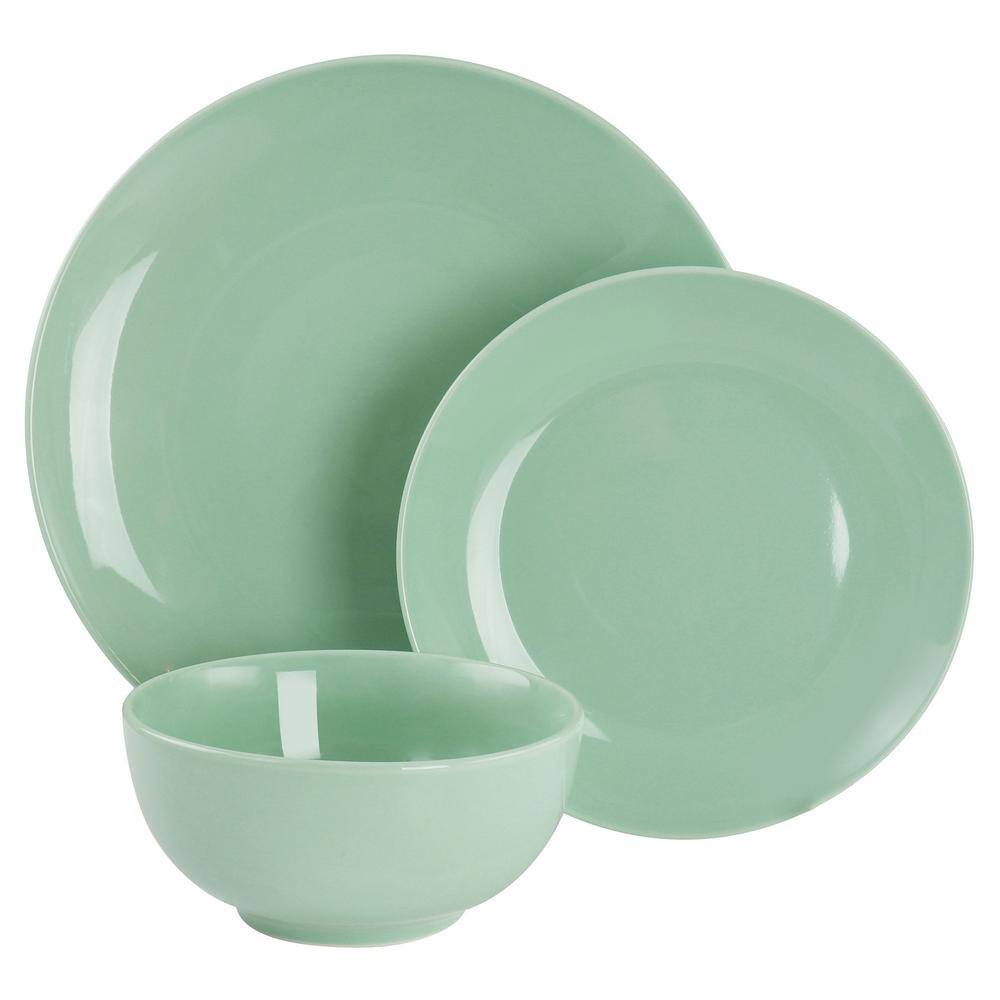 18-Piece Porcelain Dinnerware Set in Mint - Hercitys