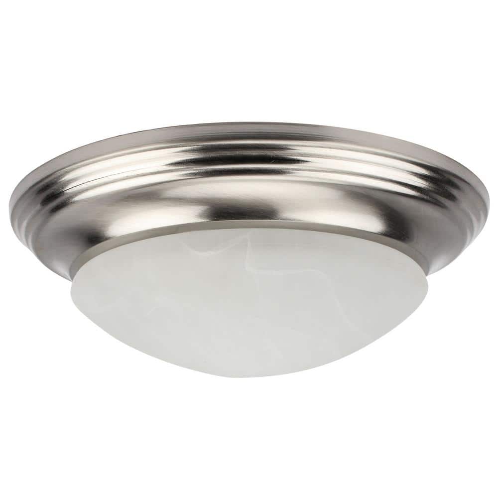14.12 in. 1-Light Brushed Nickel LED Flush Mount - Hercitys