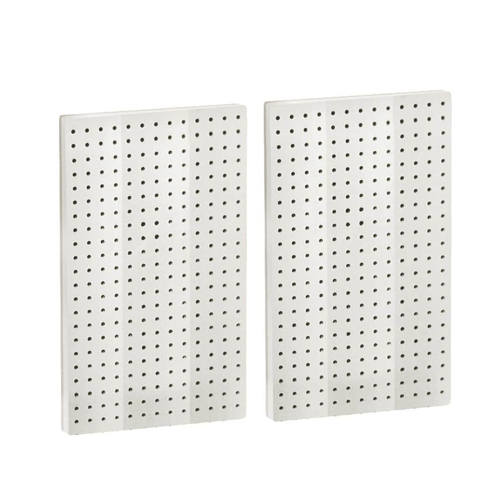 22 in H x 13.5 in W Pegboard White Styrene One Sided Panel (2-Pieces per Box) - Hercitys