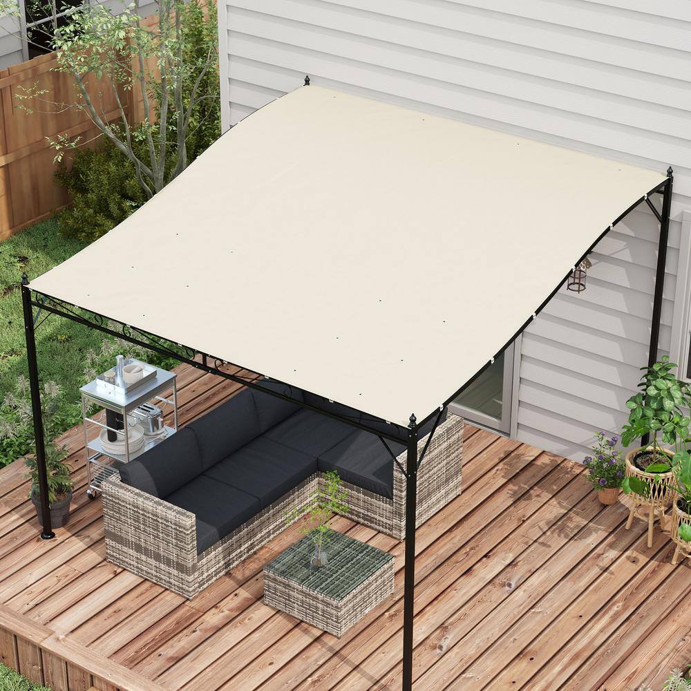 10 ft. x 10 ft. Beige Polyester Fabric Pergola - Hercitys