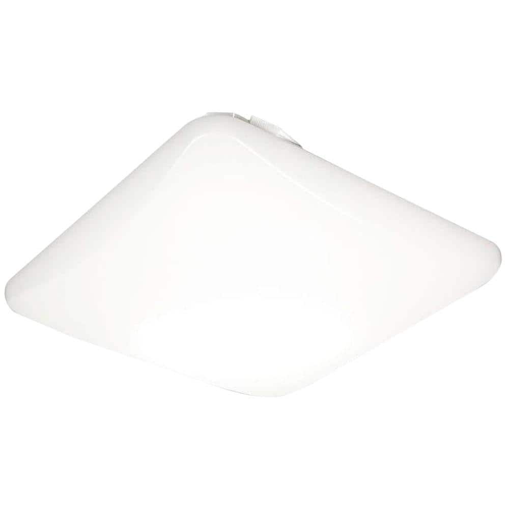 11 in. Square Low-Profile White Integrated LED Flush Mount - Hercitys