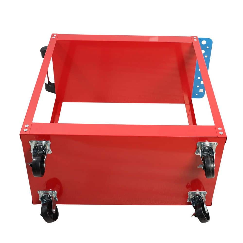 400 lbs. Capacity Tool Cart on Wheels, Heavy Duty Steel Utility Cart w/Lockable Wheels for Garage, Warehouse-Red - Hercitys