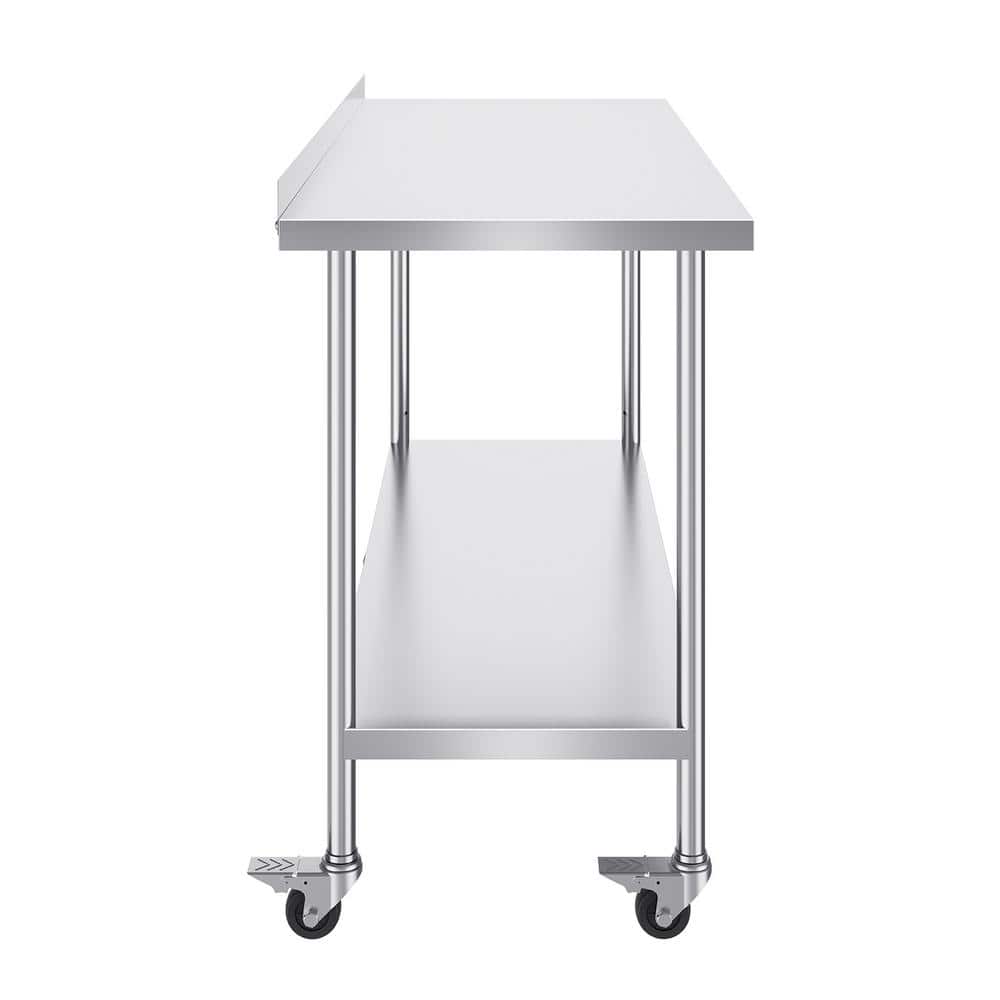 24 x 60 x 40 in. Stainless Steel Work Table, Heavy Duty Kitchen Prep Table Commercial Kitchen Worktable - Hercitys