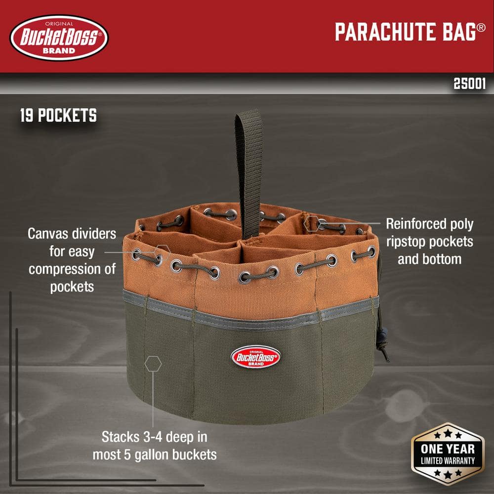 10 in. Parachute Parts Tool Bag in Brown - Hercitys