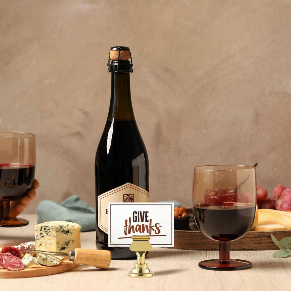 1 in. W x 1.7 in H Gold Solid Stainless Steel Card Place Holder (Set of 16) - Hercitys