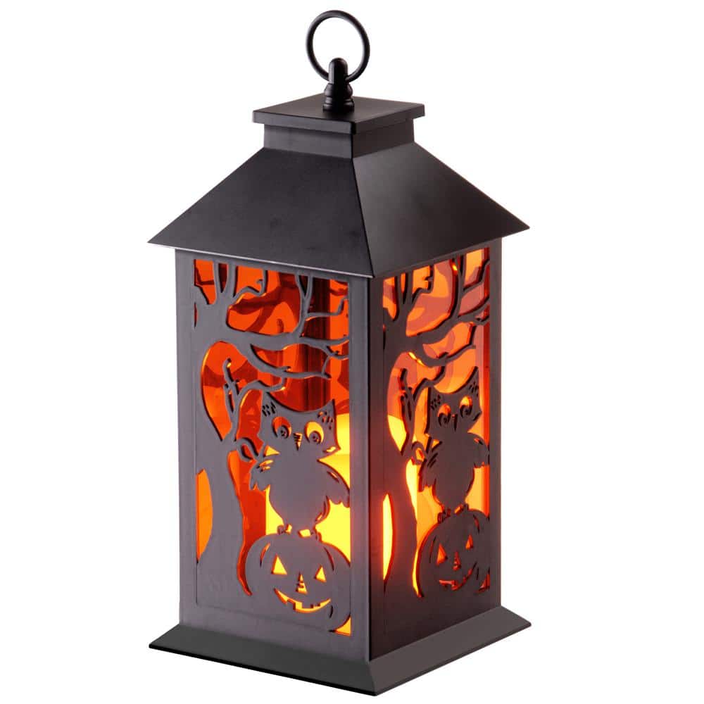 11.5 in. LED Owl and Pumpkin Lantern - Hercitys
