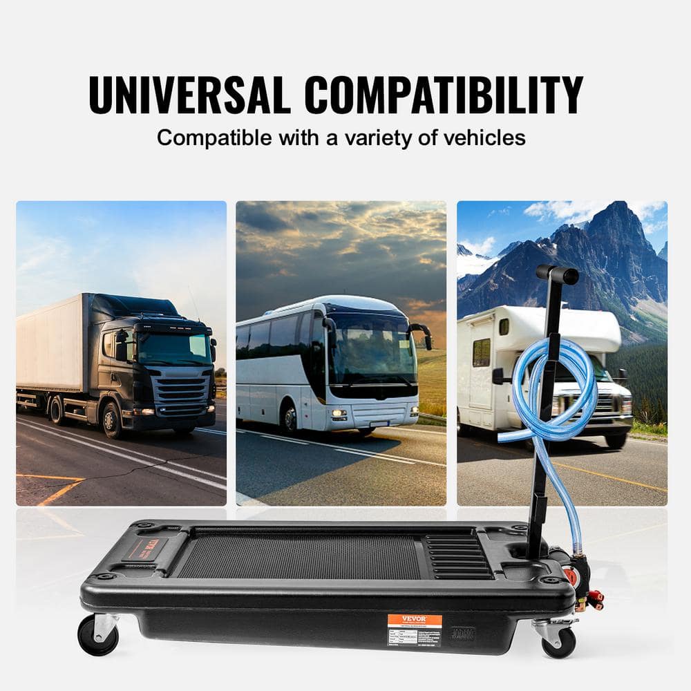 15 Gal. Oil Drain Pan w/180 Watt Electric Pump Oil Change Pan w/8.2 ft. Hose and Folding Handle for Trucks, RVs - Hercitys