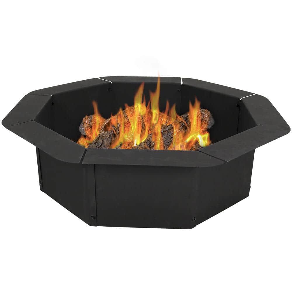 30 in. Round Steel Wood Burning Fire Pit Kit - Hercitys
