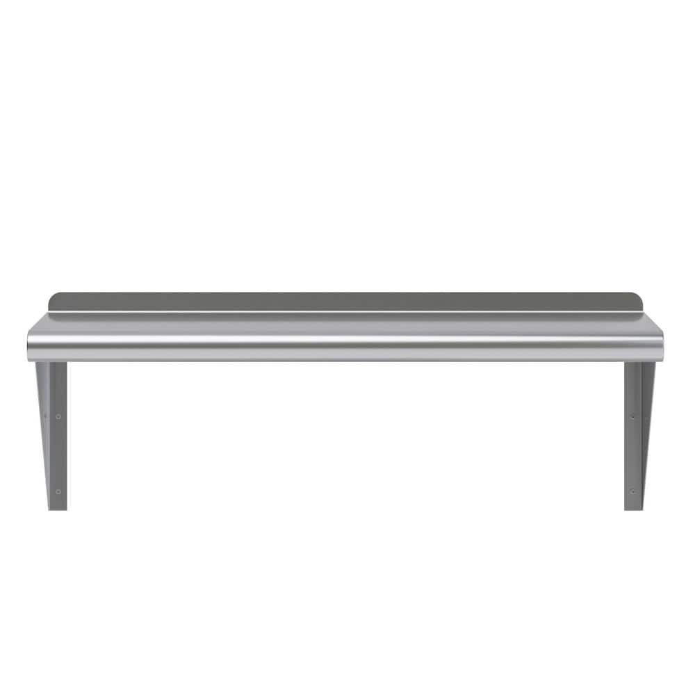 12 in. x 30 in. Stainless Steel Wall Shelf. Kitchen, Restaurant, Garage, Laundry Metal Shelf with Brackets - Hercitys