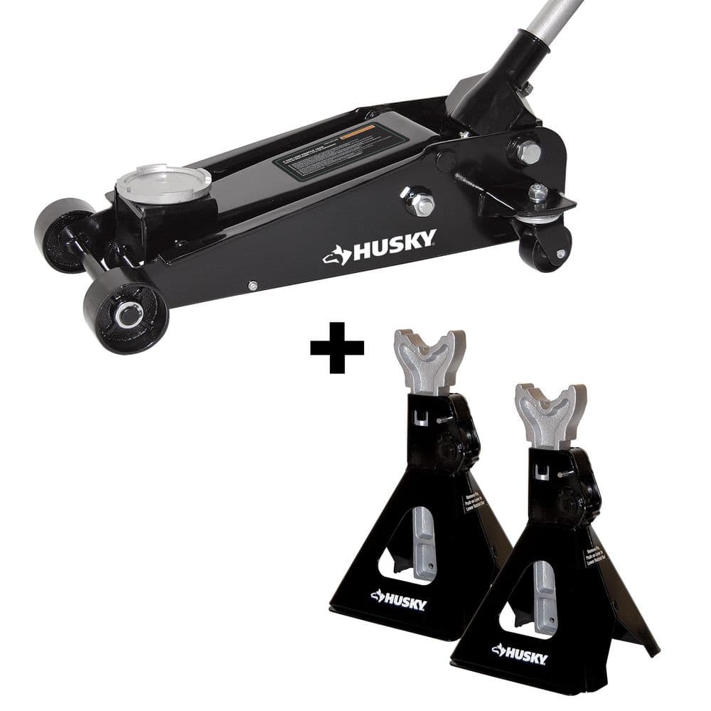 3-Ton Floor Garage Car Jack and Jack Stands - Hercitys