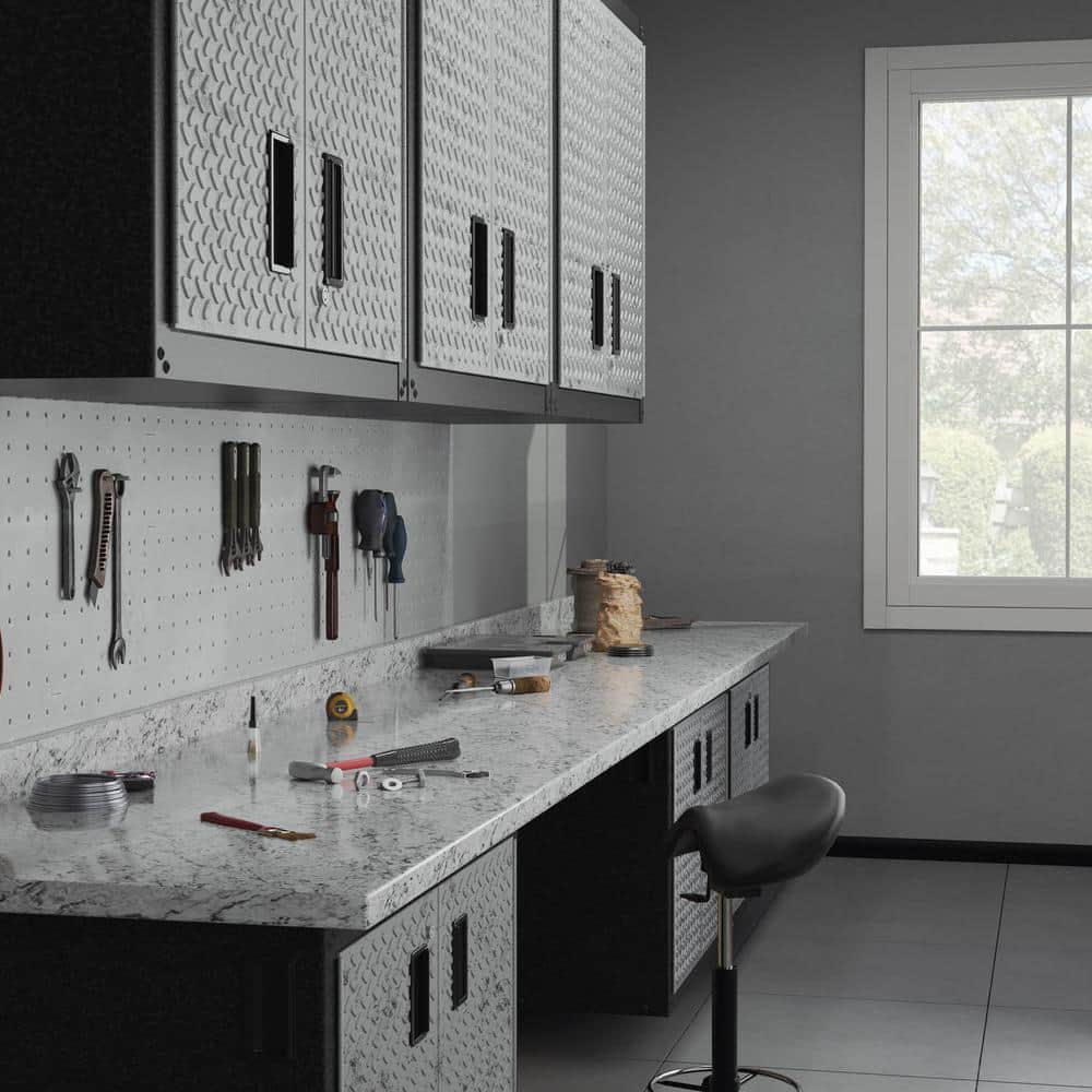 10 ft. Straight Laminate Countertop in Textured White Ice Granite with Eased Edge and Integrated Backsplash - Hercitys