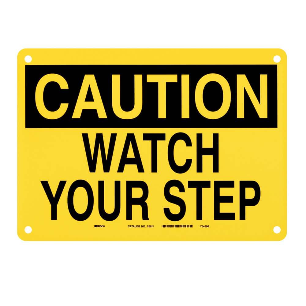 10 in. x 14 in. Plastic Caution Watch Your Step OSHA Safety Sign - Hercitys