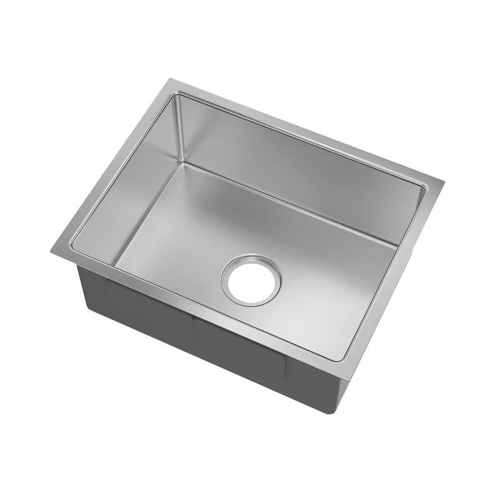 23 in. Undermount Single Bowl 18-Gauge Stainless Steel Kitchen Sink with Tiny Radius - Hercitys