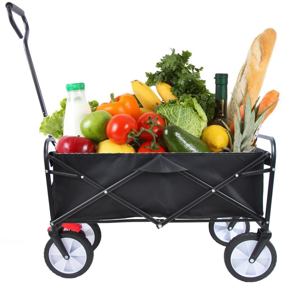 4.8 cu. ft. Metal Garden Cart, Black - Hercitys