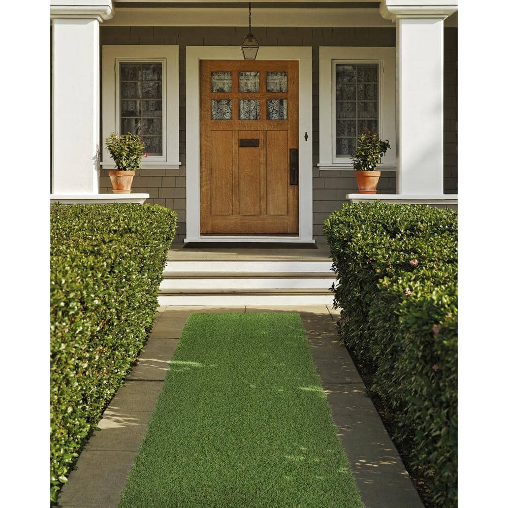 26 in. x 36 ft. Green Artificial Grass Runner Rug - Hercitys