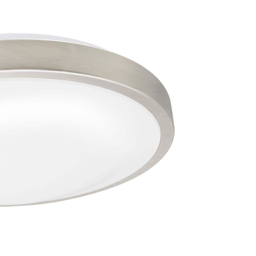 12 in. Light Brushed Nickel Integrated LED Round Ceiling Flush Mount Light Fixture 4000K - Hercitys