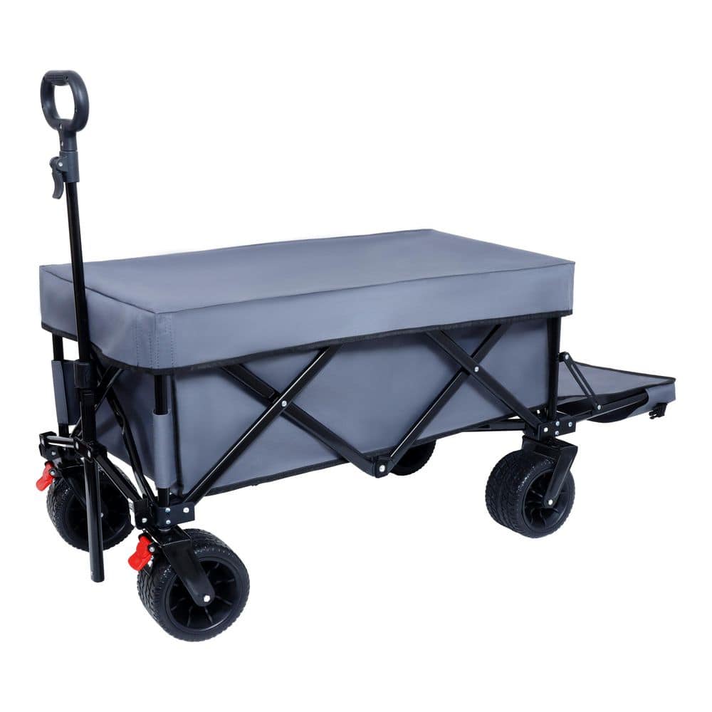 3.81 cu. ft. Steel Frame Garden Cart With 600D Oxford Fabric, for Beach, Camping with Large All-Terrain Beach Wheels - Hercitys