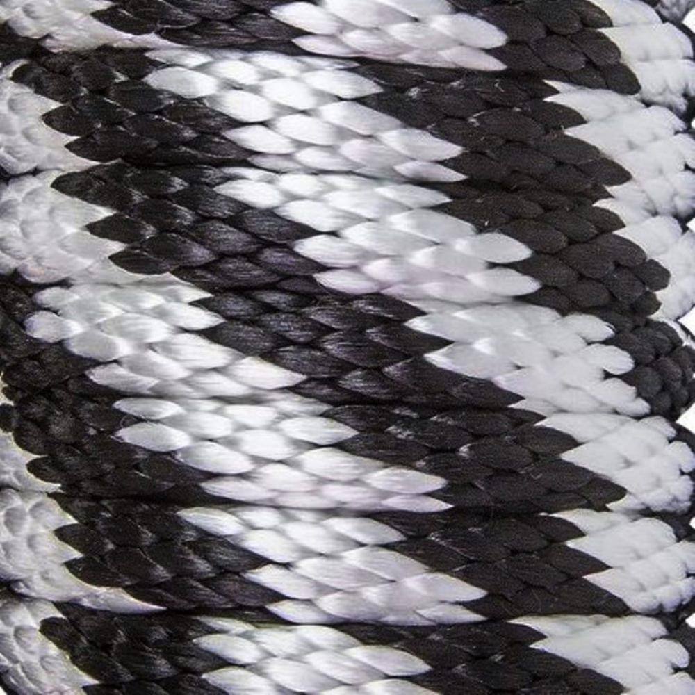5/8 in. x 200 ft. Polypropylene Multi-Filament Solid Braid Derby Rope, Black/White - Hercitys