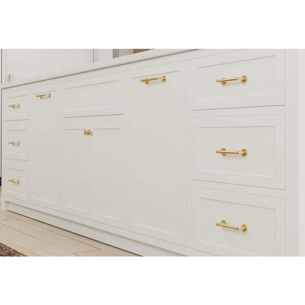 10-Pack Minted 1-1/2 in. (38 mm) Traditional Satin Brass Round Cabinet Knob - Hercitys