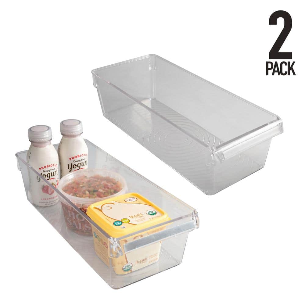 2 Pack Slim Refrigerator Storage Bins - Hercitys