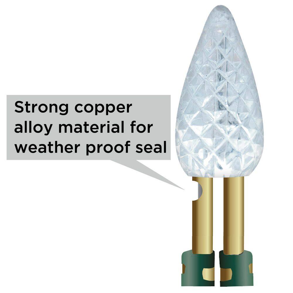 12 ft. 35-Count LED C6 Faceted Red Christmas Lights - Hercitys