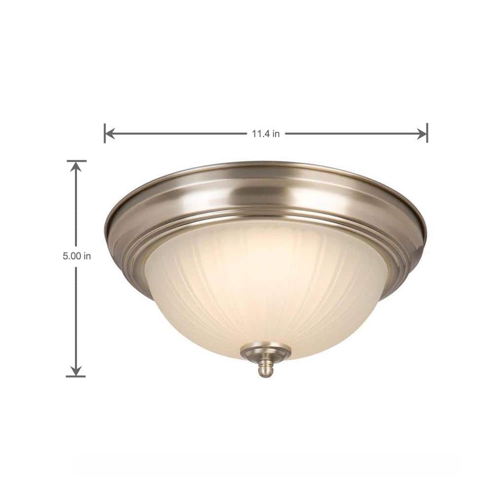 11 in. Brushed Nickel LED Flush Mount (2-Pack) - Hercitys