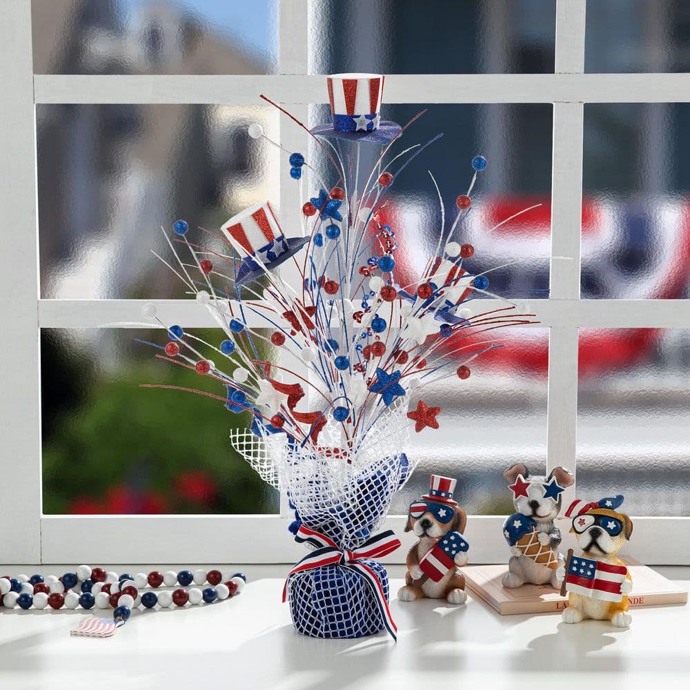 20 in. H Patriotic/Americana Top Hat Table Tree - Hercitys