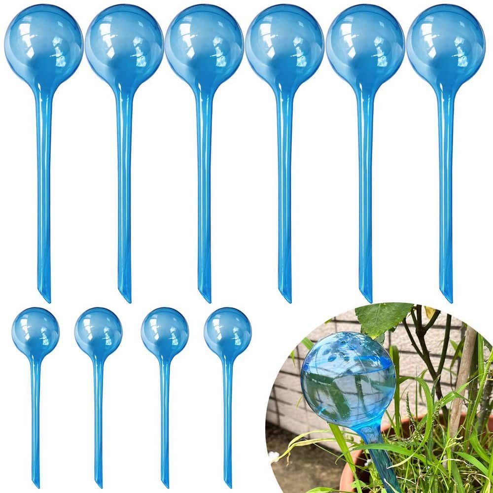0.1 Gal. Self Watering Globes, Automatic Watering Bulbs for Indoor and Outdoor Potted Plants, Blue (10-Pack) - Hercitys