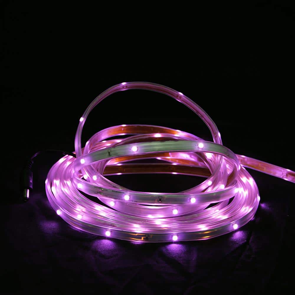 18 ft. 72-Light Pink LED Outdoor Christmas Linear Tape Lighting with White Finish - Hercitys