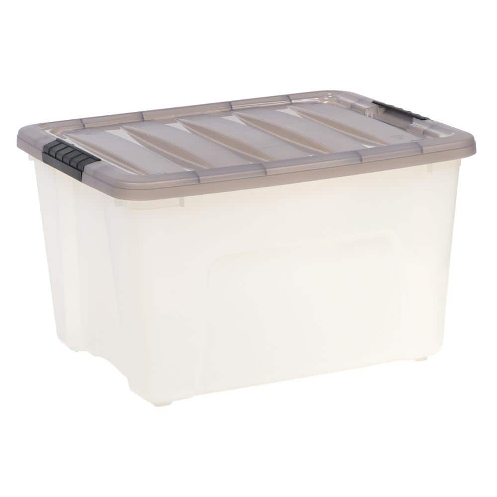 40 Qt./10 Gal. Plastic Storage Box with Latching Lid in Clear - Hercitys