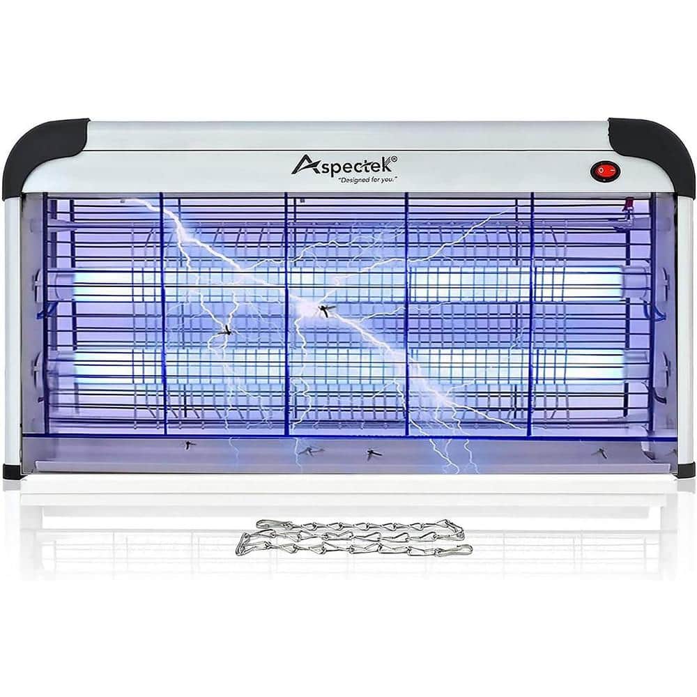 40-Watt Indoor Electronic Bug Zapper Repellent, Insect Fly Killer, Aluminum in Silver - Hercitys