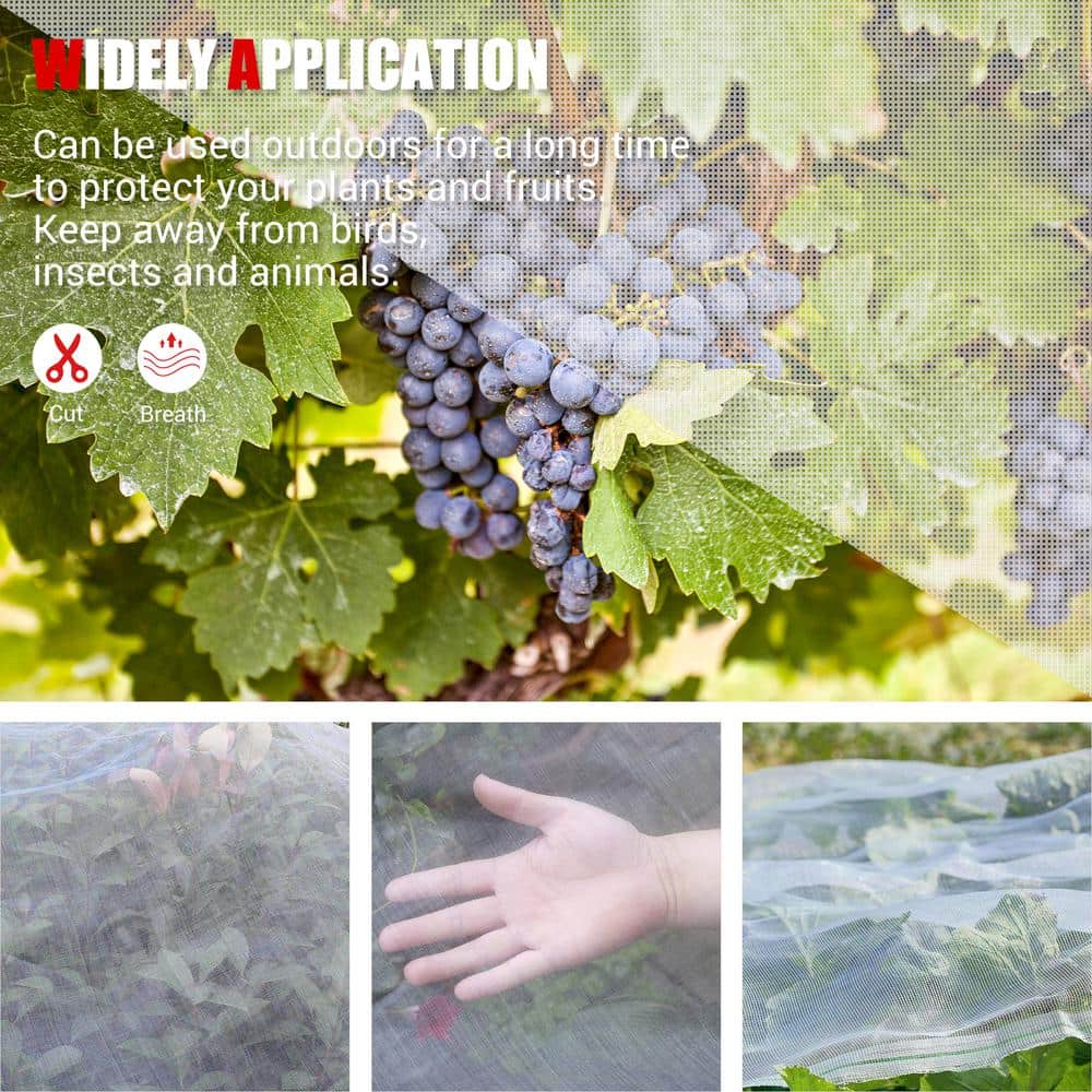 10 ft. x 20 ft. Bug Net Insect Bird Netting, Garden Netting Protect Plants Fruits Flowers - Hercitys