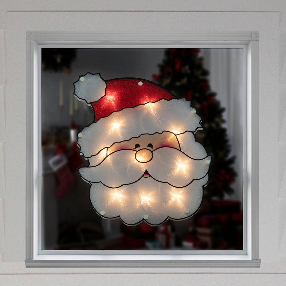 12 in. Lighted Santa Claus Christmas Window Silhouette - Hercitys