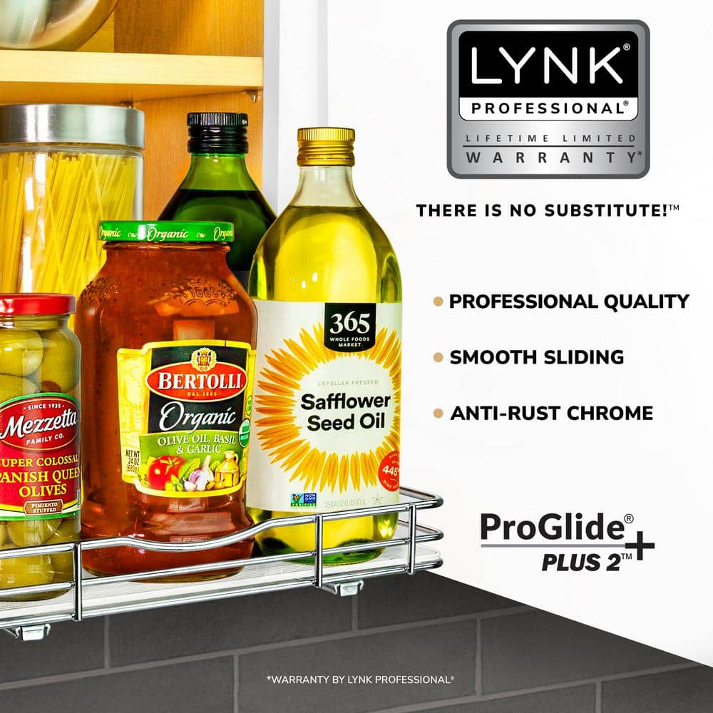 12-1/4 in. Wide Silver Chrome Slide Out Spice Rack Pull Out Cabinet Organizer - Hercitys