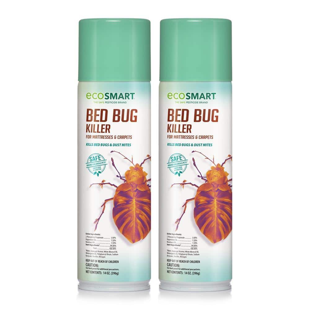 14 oz. Natural Bed Bug Killer with Plant-Based Peppermint and Rosemary Oil, Aerosol Spray Can (2-Pack) - Hercitys