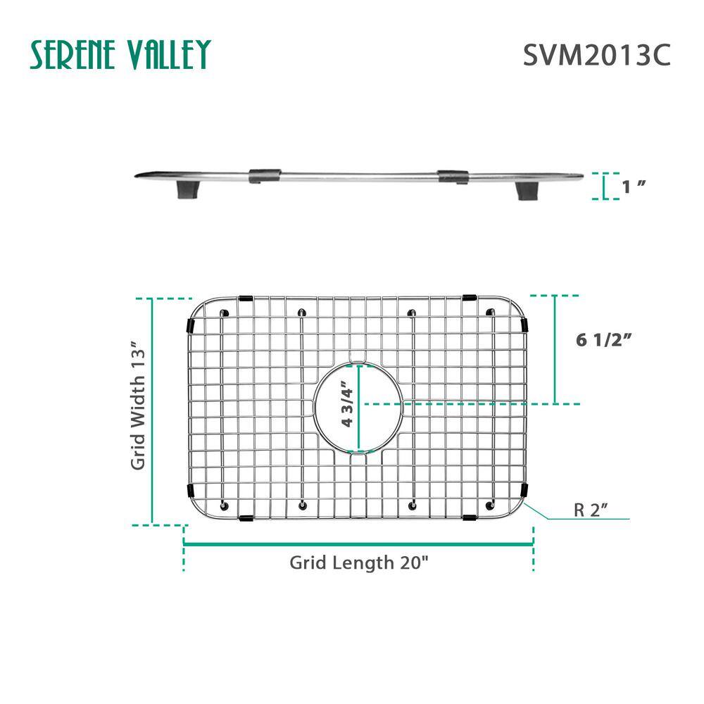 20.08-in x 12.99-in Center Drain Heavy-Duty Stainless Steel Sink Protector SVM2013C - Hercitys