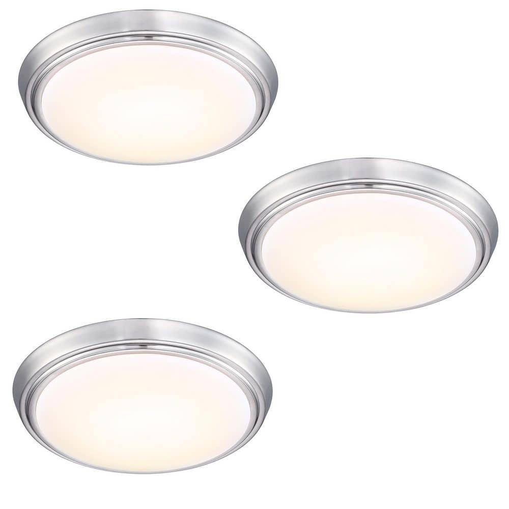 11.02 in. Brushed Nickel Selectable LED Flush Mount Ceiling Light Fixture (4-Pack) - Hercitys