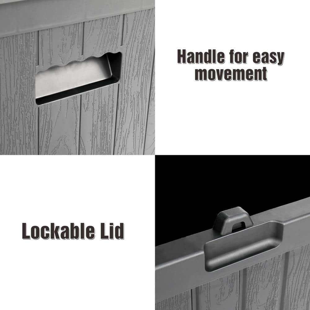 51 Gal. Grey Square Plastic Deck Box - Hercitys