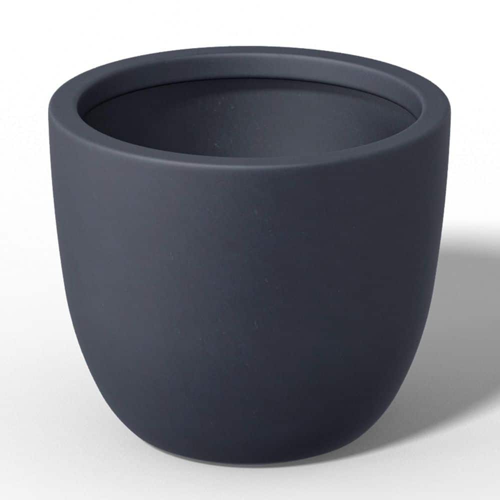 14 in. Medium Granite Gray(Enhanced Interior) Concrete Round Planter / Pot with Drainage Holes - Hercitys