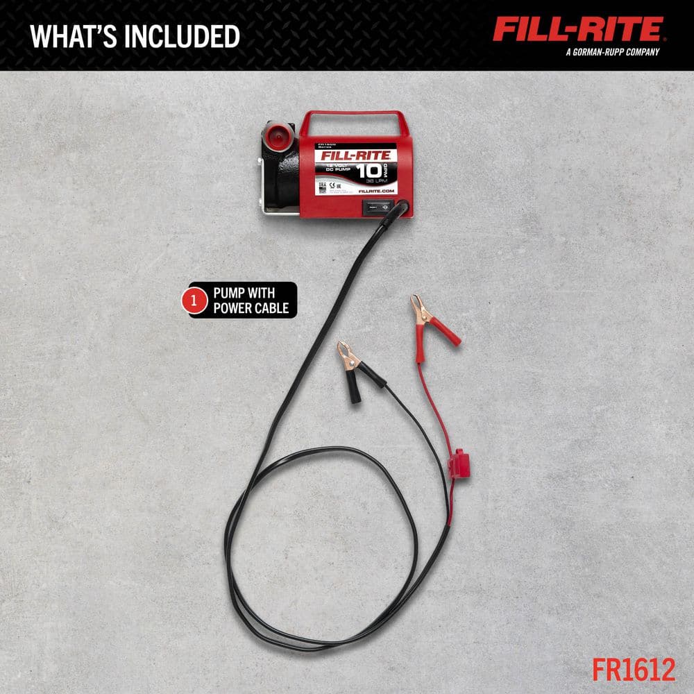 12-Volt 1/5 HP 10 GPM Portable Fuel Transfer Pump with No Accessories (Pump Only) - Hercitys