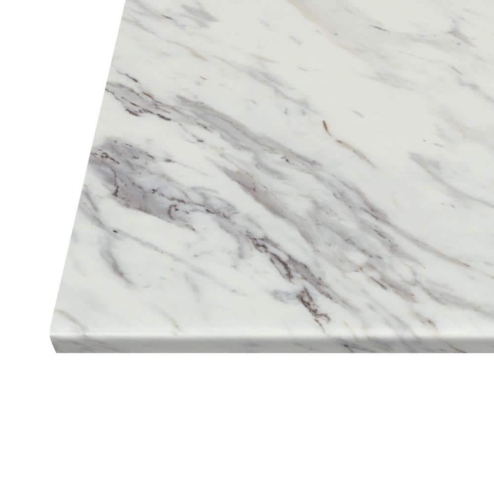 10 ft. Straight Laminate Countertop in Textured Calcutta Marble with Eased Edge and Integrated Backsplash - Hercitys