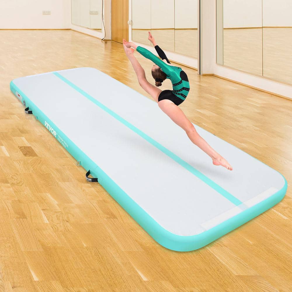 118.1 in. L x 39.8 in. W Gymnastics Air Mat 4 in. Thickness 32.34 sq. ft. Inflatable Gymnastics Tumbling Mat Green - Hercitys