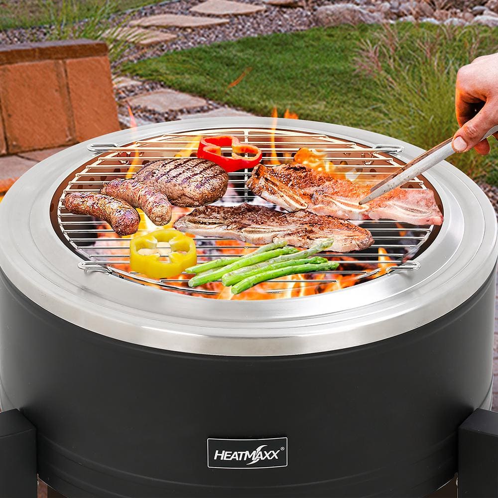 22 in. Smokeless Wood Burning Fire Pit with Turbo Technology, Removable Ash Pan, and Weather Resistant Cover - Hercitys