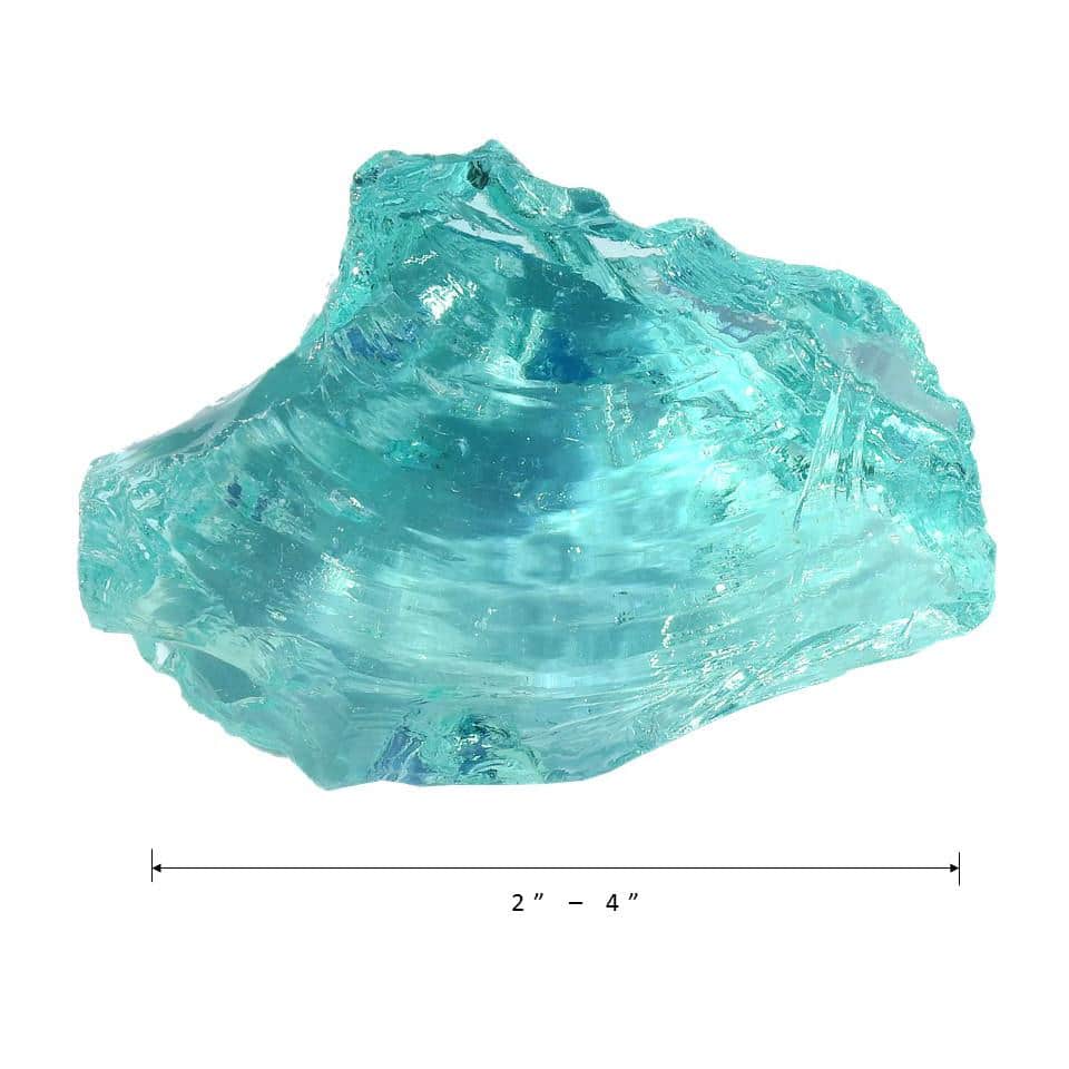 0.36 cu. ft. 2 in. to 4 in. Aqua Blue Landscape Recycled Glass 20 lbs. Bag - Hercitys