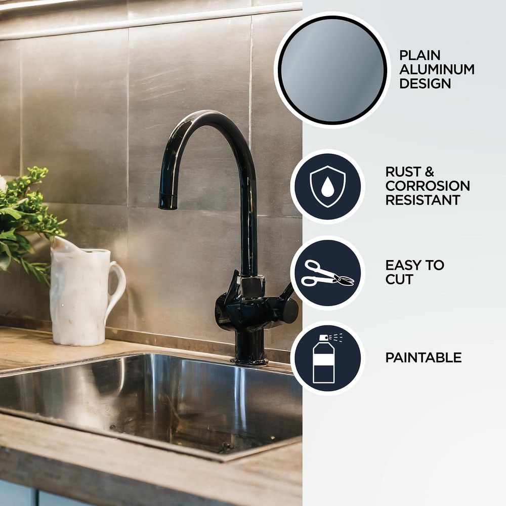 12 in. x 24 in. Plain Aluminum Sheet in Silver - Hercitys