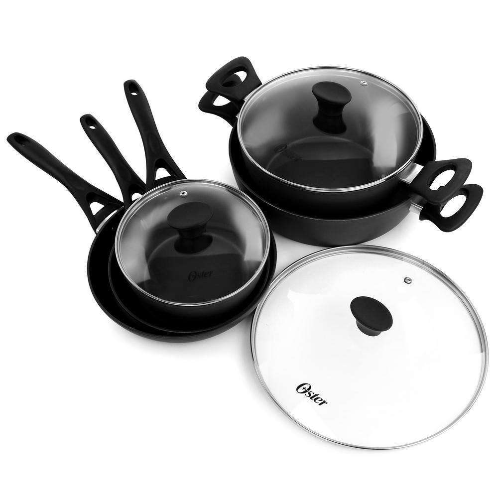 10-Piece Aluminum Cookware Set in Black - Hercitys