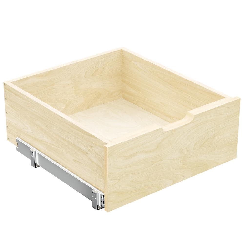 19.5 in. W Kitchen Pantry Drawer, Hard Close Pull Out Cabinet Organizer Drawer with Full Extension Rail Slide-Natural - Hercitys